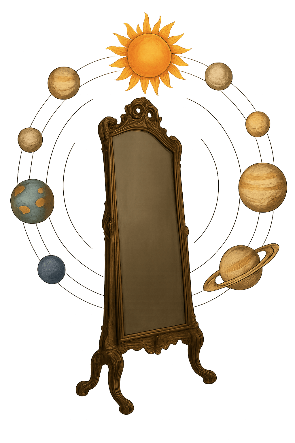 Mystical antique mirror